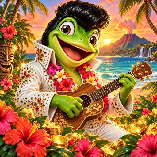 Aloha King Elvis pokie cover