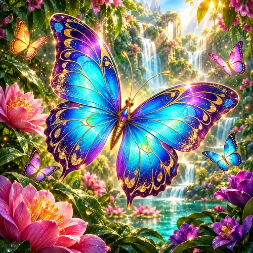 Butterfly Staxx pokie cover art with a nature theme
