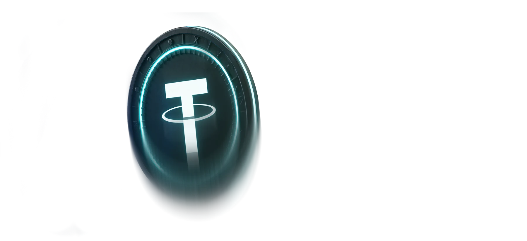 Glowing Tether USDT coin