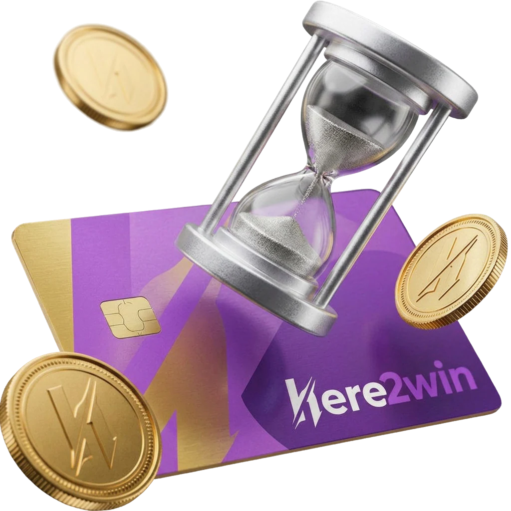 Hourglass resting on a bank card, symbolising the wait before a verified payout